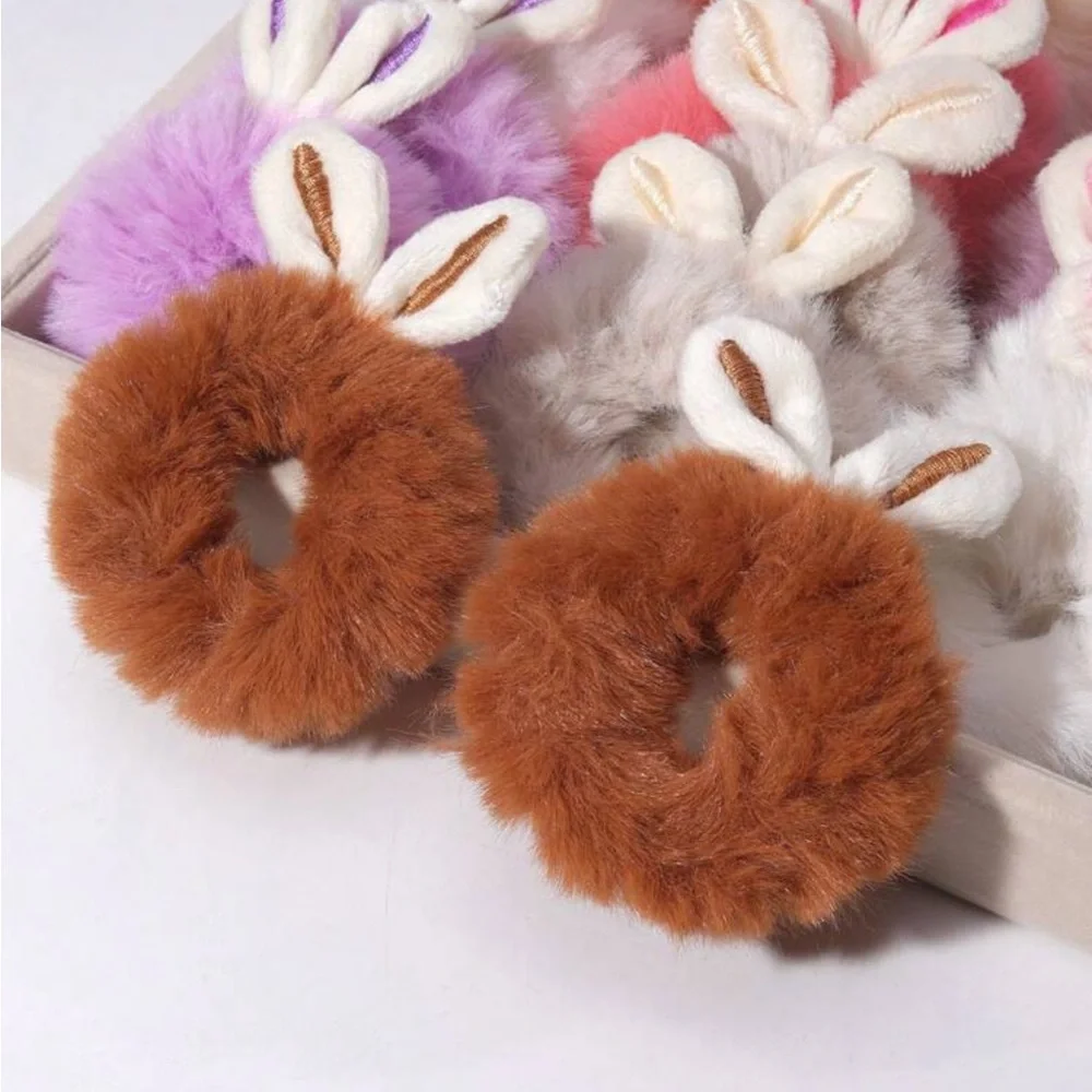 Colorful Bunny Ear Hair Ties Set (10 pieces)